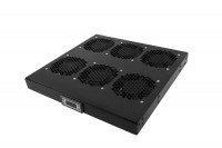 ЦМО Модуль вентиляторный 19&quot; 1U, 6 вентиляторов, регул. глубина 390-750 мм  с контроллером, черный (R-FAN-6K-1U-9005)