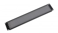 Фальшпанель в шкаф 19&quot; 2U перфорированная, цвет черный