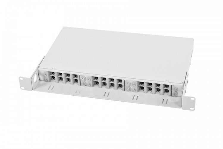 ЦМО Оптический бокс (кросс) 19" с полкой (площадкой), 1U, до 24 портов ...