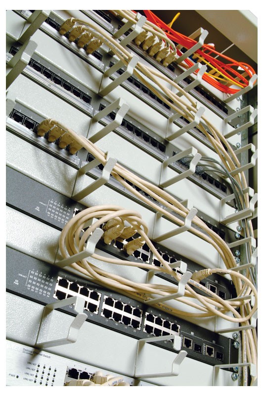 ЦМО Горизонт. кабельный органайзер без окон 19" 1U, 4 кольца, серый (ГКО-4.62)