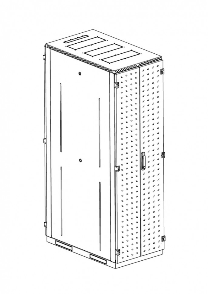ЦМО Шкаф серверный напольный 45U (600x1000) дверь перфорированная, задние двойные перфорированные (ШТК-С-45.6.10-48АА) (4 коробки)