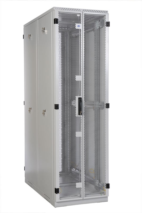 ЦМО Шкаф серверный напольный 45U (600x1000) дверь перфорированная, задние двойные перфорированные (ШТК-С-45.6.10-48АА) (4 коробки)