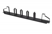 ЦМО Органайзер кабельный горизонтальный 19&quot; 1U, 6 колец, цвет черный (ГКО-1-6-9005)