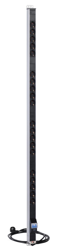ЦМО Вертикальный блок розеток Rem-16 с авт. 16А, 20 Shuko, 16A, алюм., 33-38U, шнур 3 м. (R-16-20S-A-1420-3)