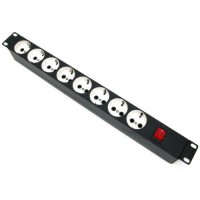 ЦМО Блок силовых розеток BNH, Shuko х 8, шнур 1,8 м, 484х55х62 (ШхГхВ), 16А, выключатель, чёрный (B800.3-1.5U- 8S-1.8EU)