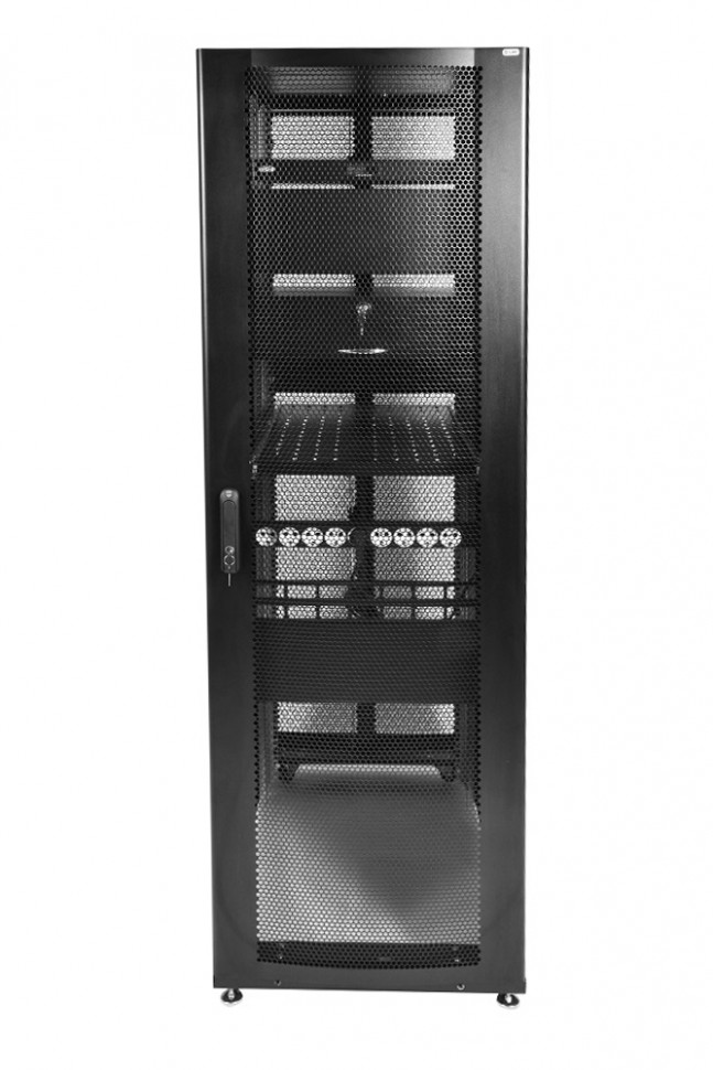 ЦМО Шкаф серверный ПРОФ напольный 42U (600x1200) дверь перфорированная 2 шт., цвет черный, в сборе (ШТК-СП-42.6.12-44АА-9005) (1 коробка)