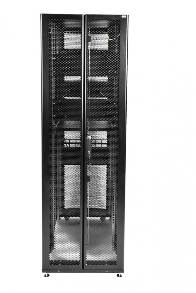 ЦМО Шкаф серверный ПРОФ напольный 42U (600x1200) дверь перфорированная 2 шт., цвет черный, в сборе (ШТК-СП-42.6.12-44АА-9005) (1 коробка)