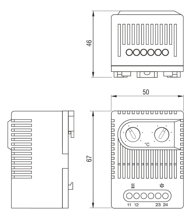 ЦМО Терморегулятор (термостат) сдвоенный (–10/+50С) (ZR 011)