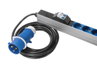 Верт блок розеток Rem-32, 1 фаза 32A, 2 авт, инд, 24 S, 1820 мм, вх IEC 309, шнур 3 м