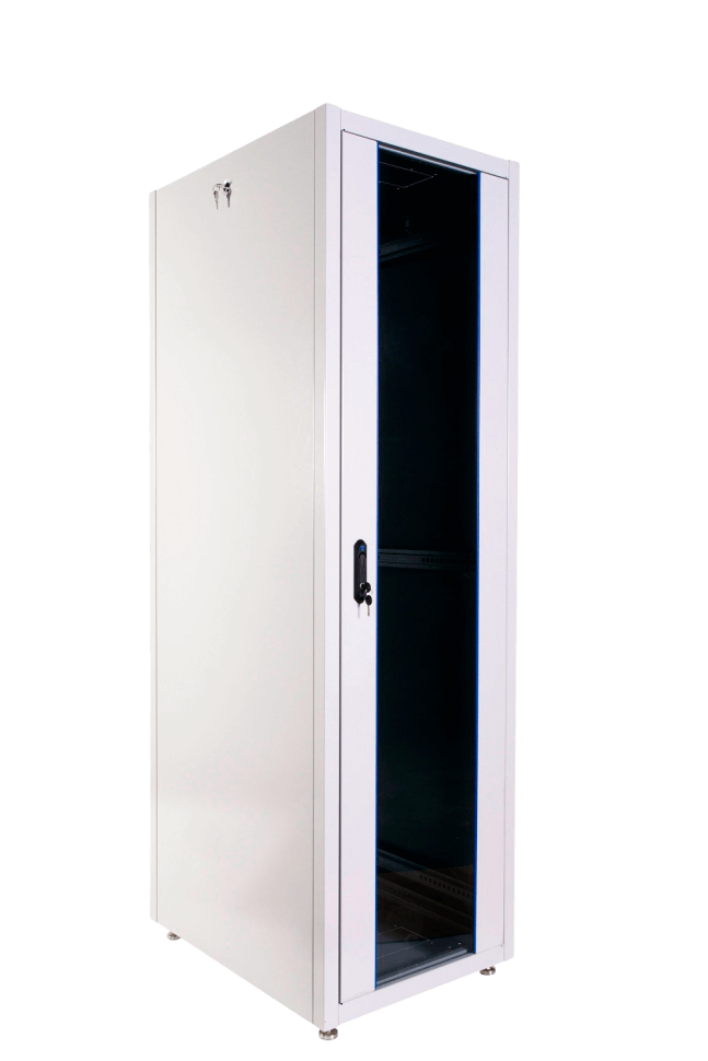 ЦМО Шкаф телекоммуникационный напольный ЭКОНОМ 48U (800 × 1000) дверь стекло, дверь металл (ШТК-Э-48.8.10-13АА)
