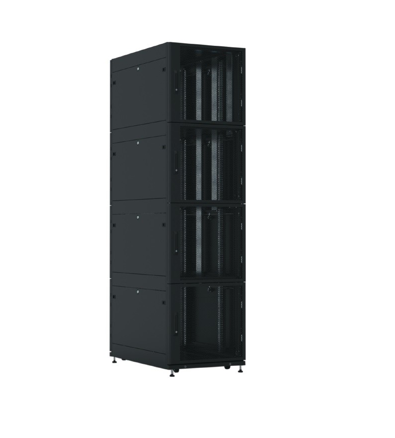 ЦМО Шкаф серверный ПРОФ напольный колокейшн 44U (600 х 1200) 4 секции, дверь перф. 2 шт., черный, в сборе (ШТК-СП-К-4-44.6.12-44АА-Ч)