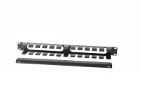 ЦМО Органайзер кабельный горизонтальный 19&quot; 1U с крышкой, цвет чёрный (ГКЗ-1U-9005)
