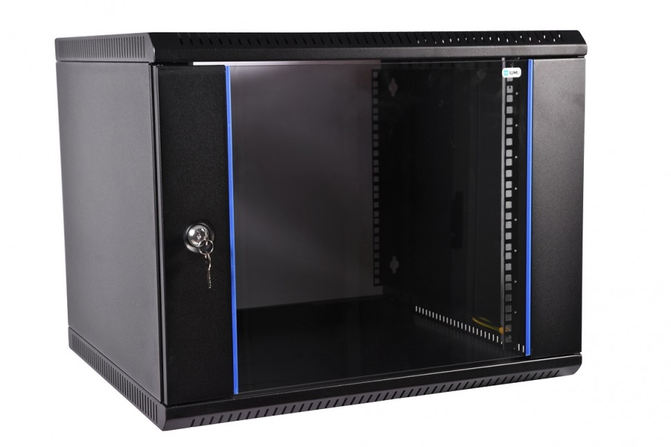 ЦМО Шкаф телекоммуникационный настенный разборный 18U (600 х 350) дверь стекло, цвет черный (ШРН-Э-18.350-9005)
