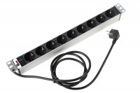 ЦМО Блок розеток Rem-16 с инд., 9 Shuko, 16A, алюм., 19&quot;, шнур 3 м. (R-16-9S-I-440-3)