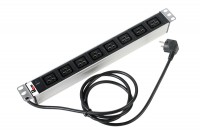 ЦМО Блок розеток Rem-16 с инд., 8 IEC 60320 C19, 16A, алюм., 19&quot;, шнур 3 м. (R-16-8C19-I-440-3)