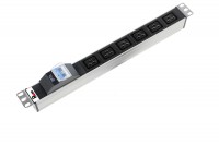 ЦМО Блок розеток Rem-16 с авт. 16А, 6 IEC 60320 C19, 16A, алюм., 19&quot;, колодка (R-16-6C19-A-440-K)